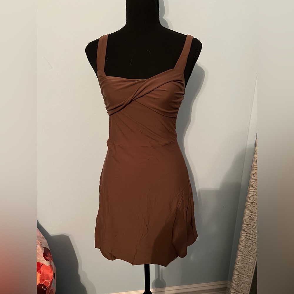 Shein brown stretchy mini dress